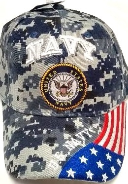United States Navy Military HAT Digi Seal Logo/US Flag Bill CAP602GC