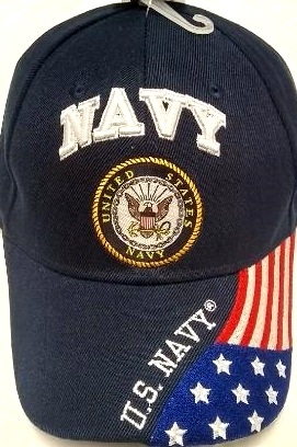United States Navy Military HAT Seal Logo/USA Flag Bill CAP602G