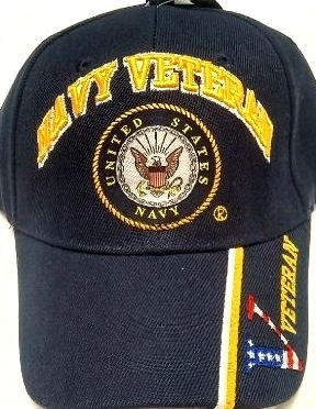 ''United States Navy Military HAT NAVY VETERAN ''''V/Flag'''' on Bill CAP592BX''