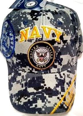 ''Unites States Navy Military HAT ''''NAVY'''' Digital w/Seal (YellowText) CAP602TC''