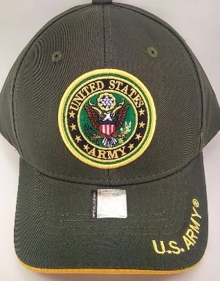 United States Army HAT with Embroidered Seal - Olive A04ARM05