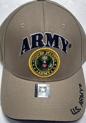 United States Army HAT with Army Seal - Khaki A04ARM03 KHK/BK