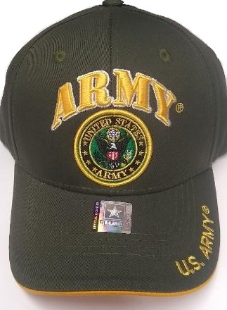 United States Army HAT with Army Seal - Olive A04ARM03 OLV/GD