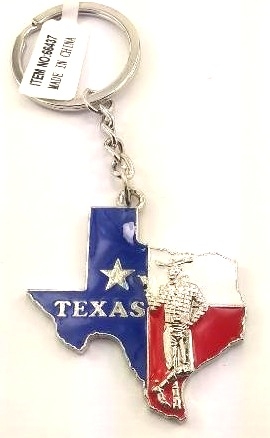 KC (KEYCHAIN) 66437 Texas State w/Cowboy SOLD BY THE DOZEN
