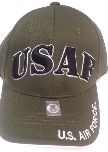 ''United States Air Force Military HAT ''''USAF'''' - A04AIA01 OLV/WHT''