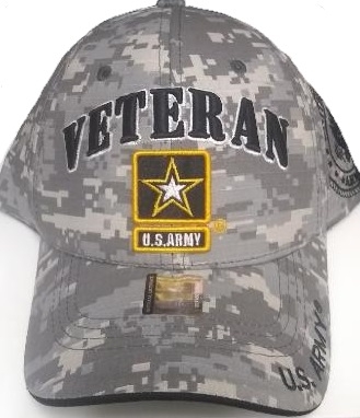 United States Army VETERAN HAT w/Army Star Logo and Seal(Side)-A04ARV03-ACM/GD Star