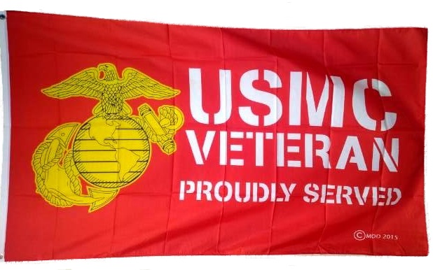 FLAG - Marine USMC Veteran 1423-Red