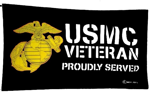 FLAG - Marine USMC Veteran 1425-Black