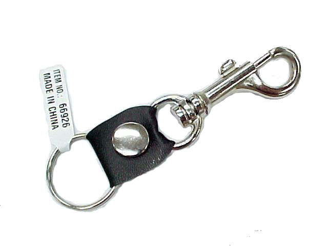 KC (Keychain) - 66926 Metal Clip Black LEATHER SOLD BY DOZEN