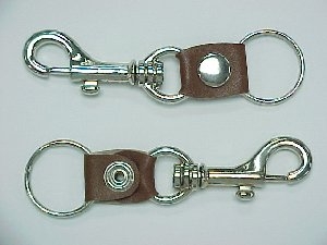 KC (KEYCHAIN) - 6693 Metal Clip Brown Leather SOLD BY DOZEN
