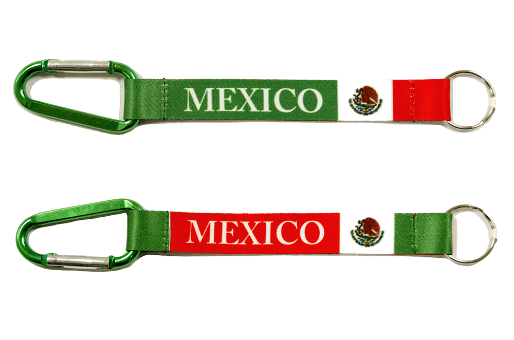 KC (Keychain) Mexico FLAG Carabiner 67696 SOLD BY DOZEN