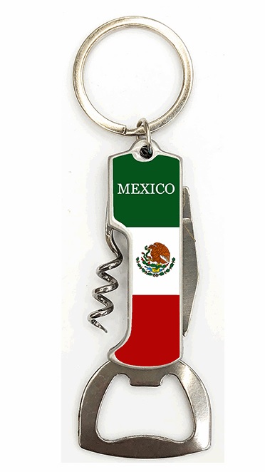 KC (KEYCHAIN) 67686 Mexico Flag Opener SOLD BY THE DOZE