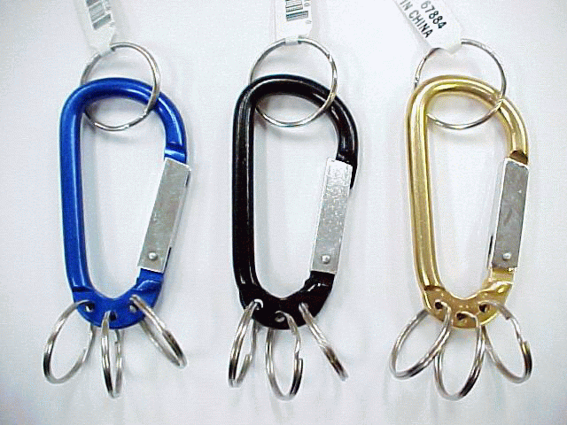 KC (Keychain)  67884 Carabiner w/3 RINGs SOLD BY THE DOZEN