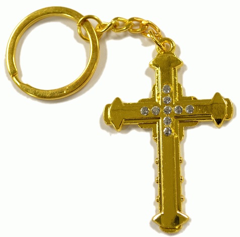 KC (Keychain) 68084 GOLD Cross SOLD BY THE DOZEN