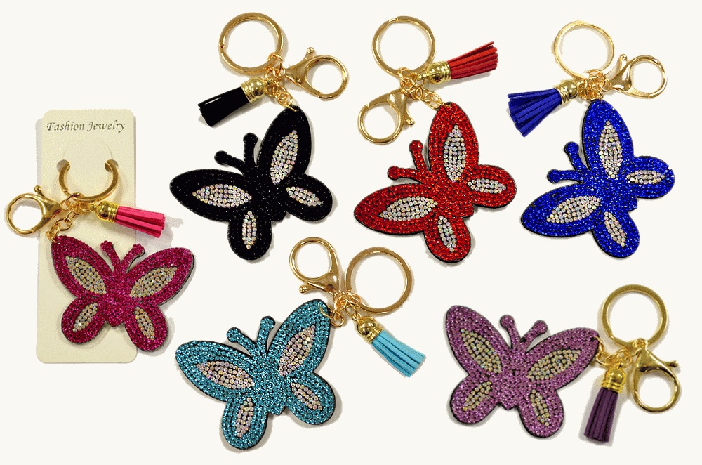 KC (KEYCHAIN) 69009 Bling Butterfly SOLD BY THE DOZEN