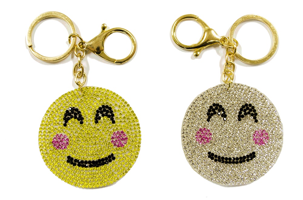 KC (KEYCHAIN) 69016 Bling Smiley Face SOLD BY THE DOZEN