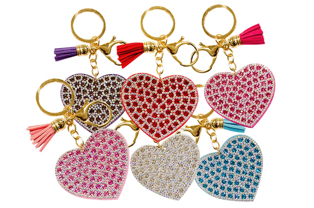KC (KEYCHAIN) 69024 Bling Heart SOLD BY THE DOZEN