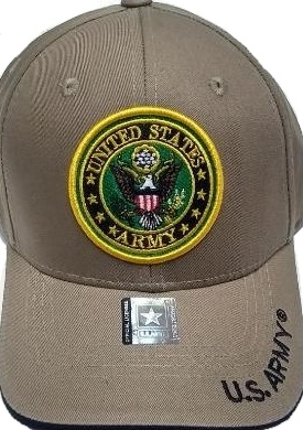 United States Army HAT With Seal - Khaki A04ARM05 KHK/BK