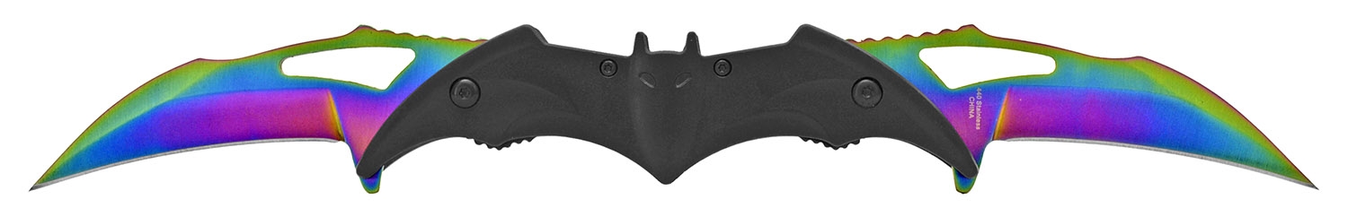 KNIFE 06BK/COL Black Bat Iridescent Blades