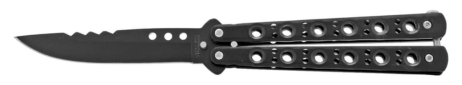 KNIFE BA1007BK Machined Stainless Steel BUTTERFLY KNIFE - Black