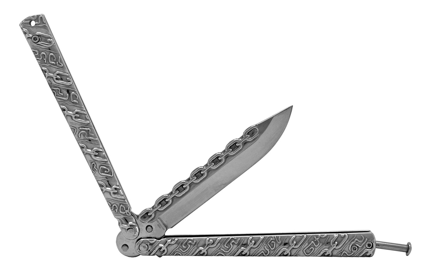 KNIFE BA1098CH Chain Gang BUTTERFLY KNIFE - Silver