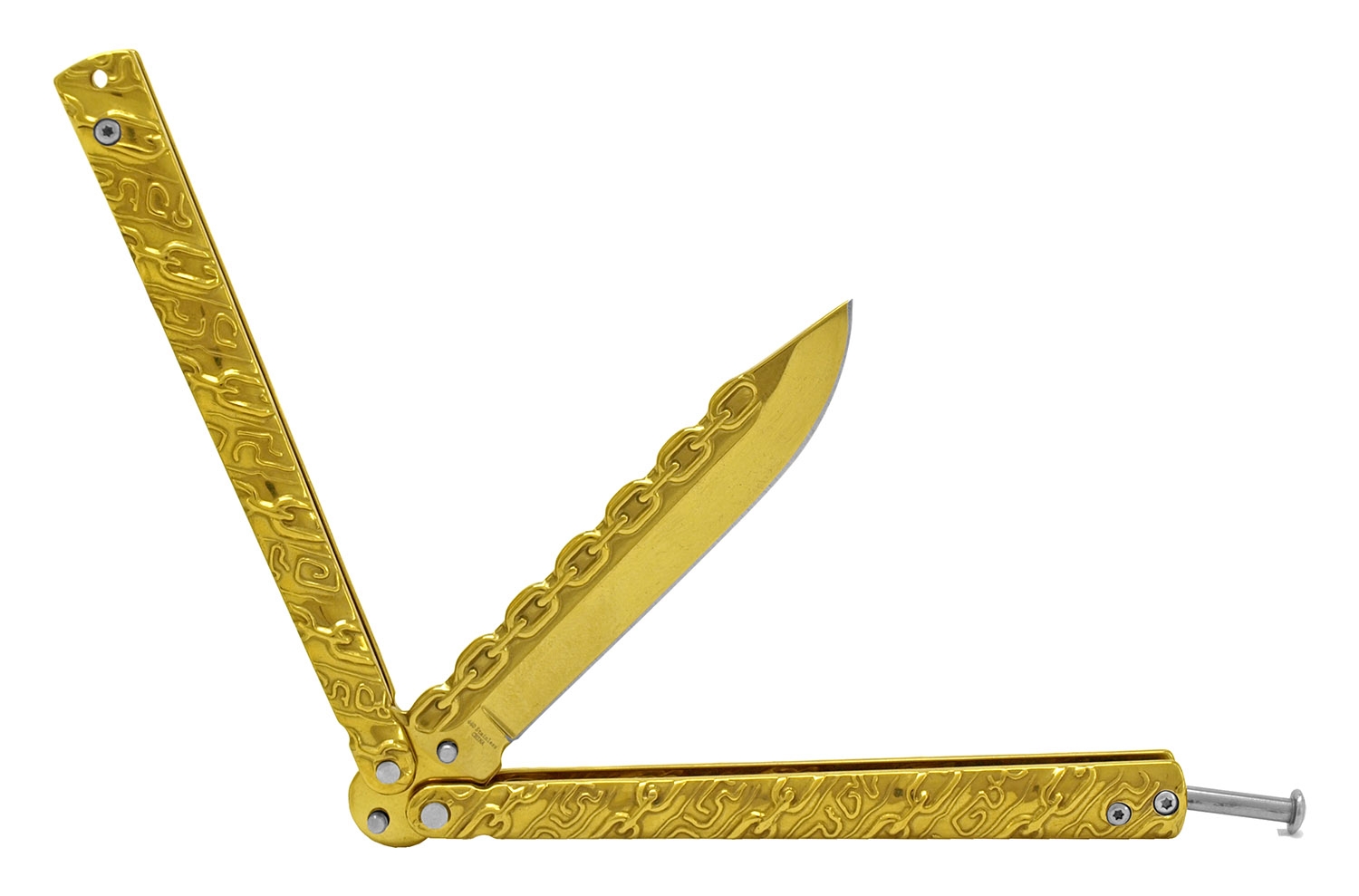 KNIFE BA1098GD Chain Gang BUTTERFLY KNIFE - Gold