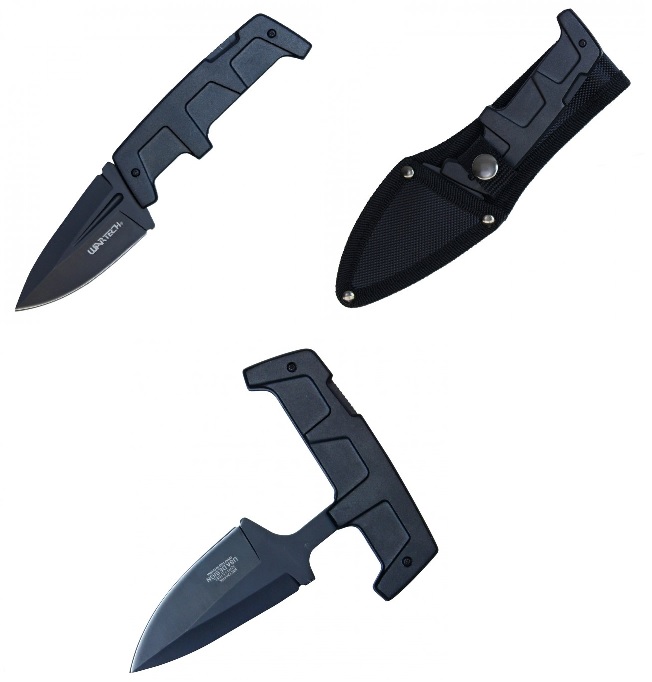 Knife - HWT264BK Fold-able Fixed Blade DAGGER 