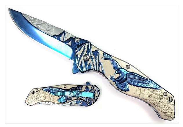 KNIFE - TITANIUM BLUE EAGLE KS3778BL