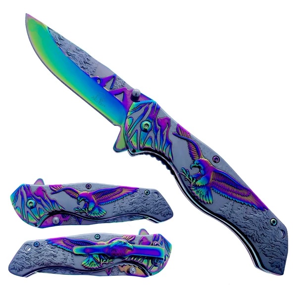KNIFE - TITANIUM RAINBOW EAGLE KS3778RD