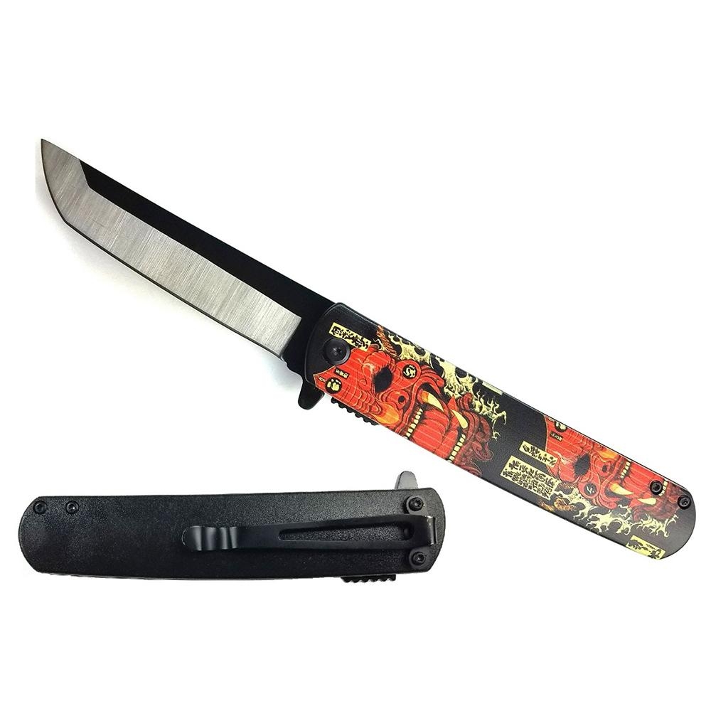 KNIFE KS-61261-1 Red Japanese Demon Samurai 