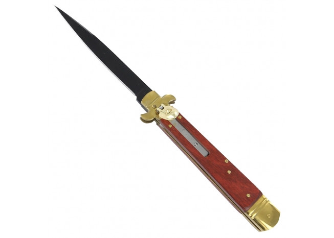 KNIFE LV2059 Lever Lock - Black/Wood 