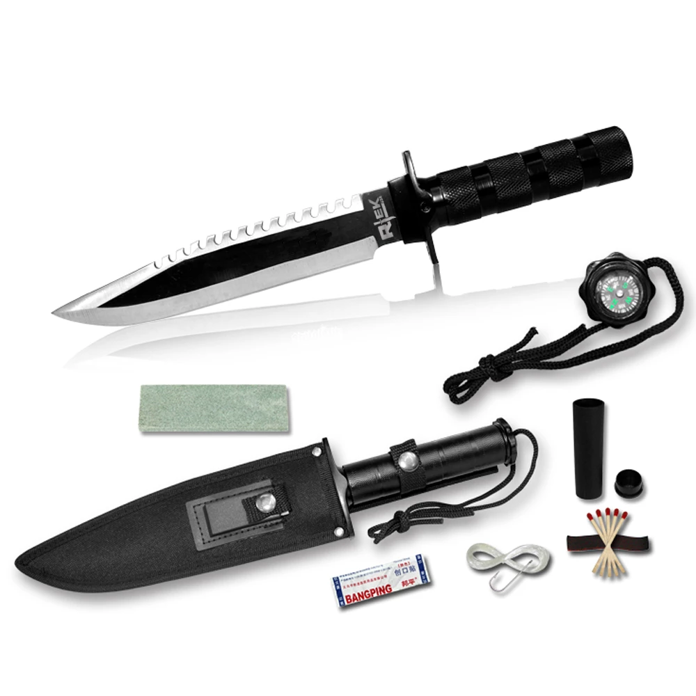 KNIFE SUR876-120CFB Silver/Black SURVIVAL 12''