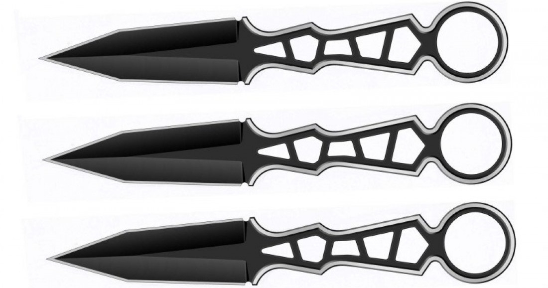 KNIFE T009370BK 3pc THROWING Set