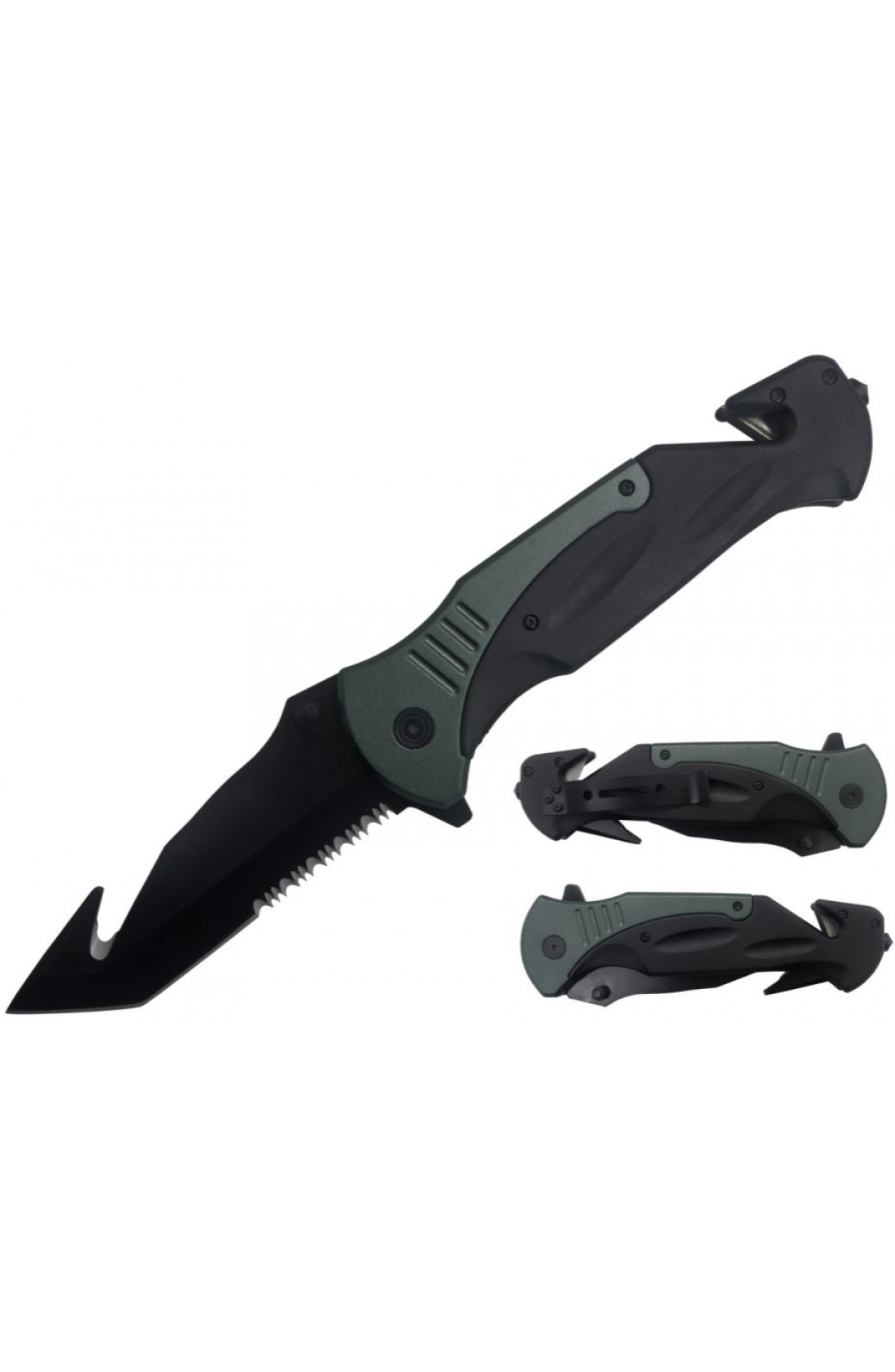 KNIFE T100212GB Green/Black Spring Assist KNIFE