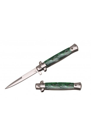 ''KNIFE T273337-14 9'''' Stiletto - Faux Pearl - Green''