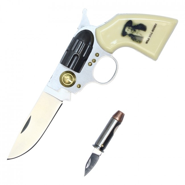 KNIFE - YC303WB Wild Bill Hickok Gun w/Bullet