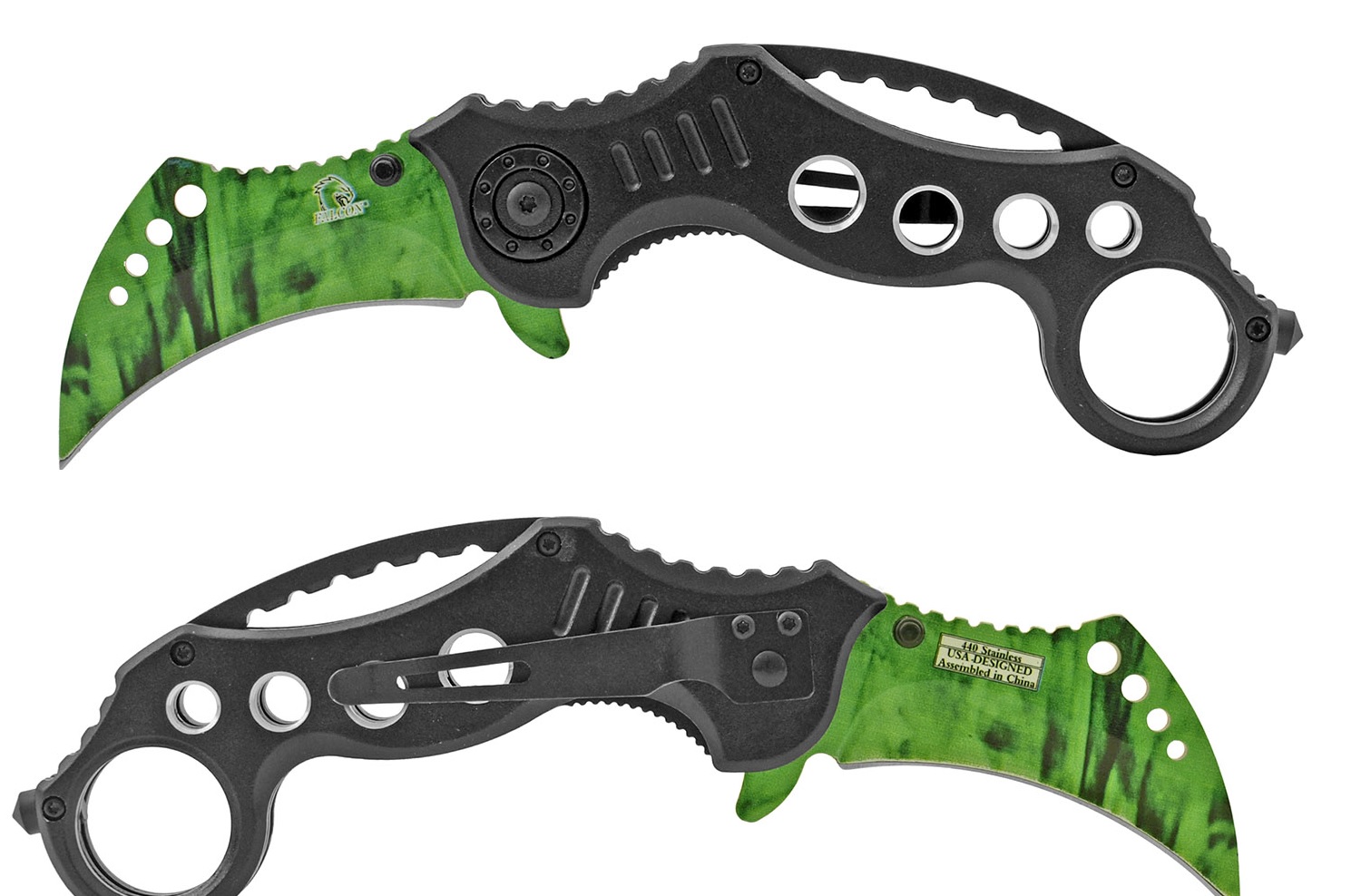 KNIFE - KS3293-6 Green Karambit