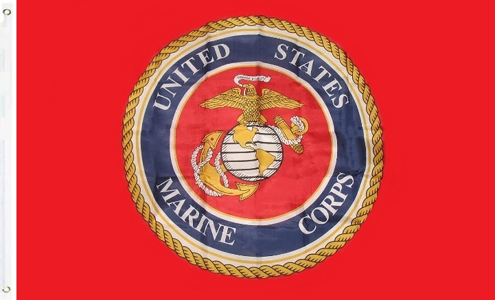 FLAG - U.S. Marine Corp Seal -RED 1428