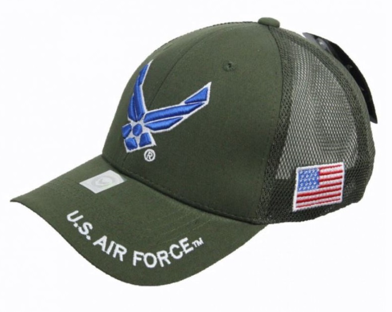 United States Air Force Military HAT Wings Logo - Olive Mesh Back A04AIA19-OLV 