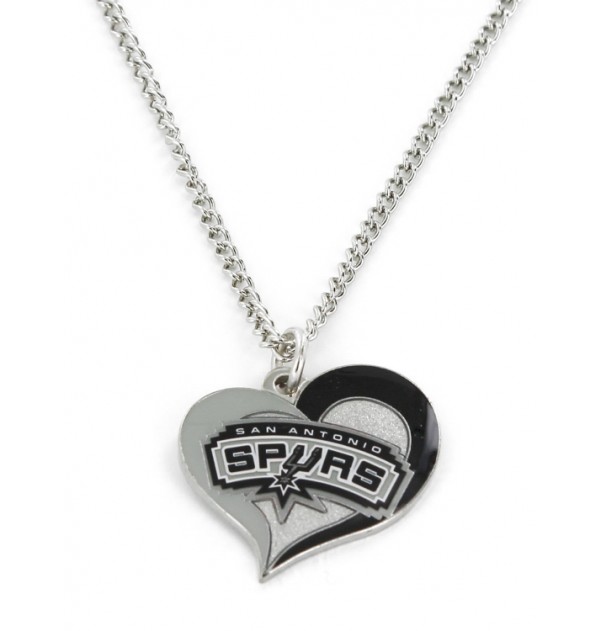 NBA San Antonio Spurs Swirl Heart PENDANT (Necklace)