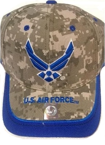 United States Air Force HAT Royal Blue Wings and Stripe Bill A03AIR02-OCM/WHT