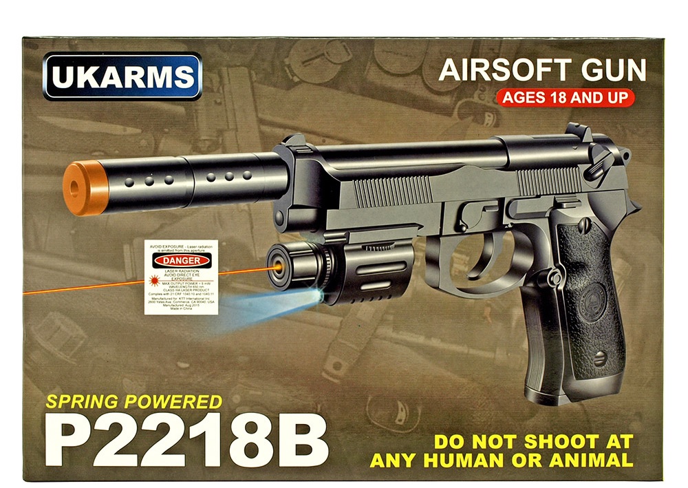 AIRSOFT Gun - P2218B w/Laser