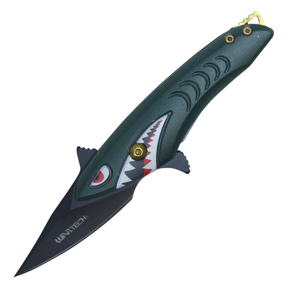 KNIFE - PWT377BK Green Shark
