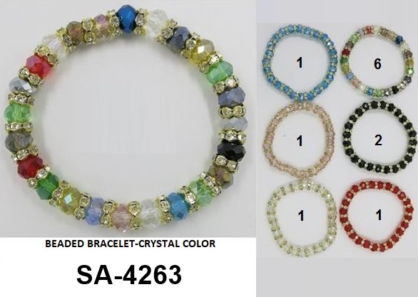 BRACELET - Crystal SA-4263 SOLD BY THE DOZEN