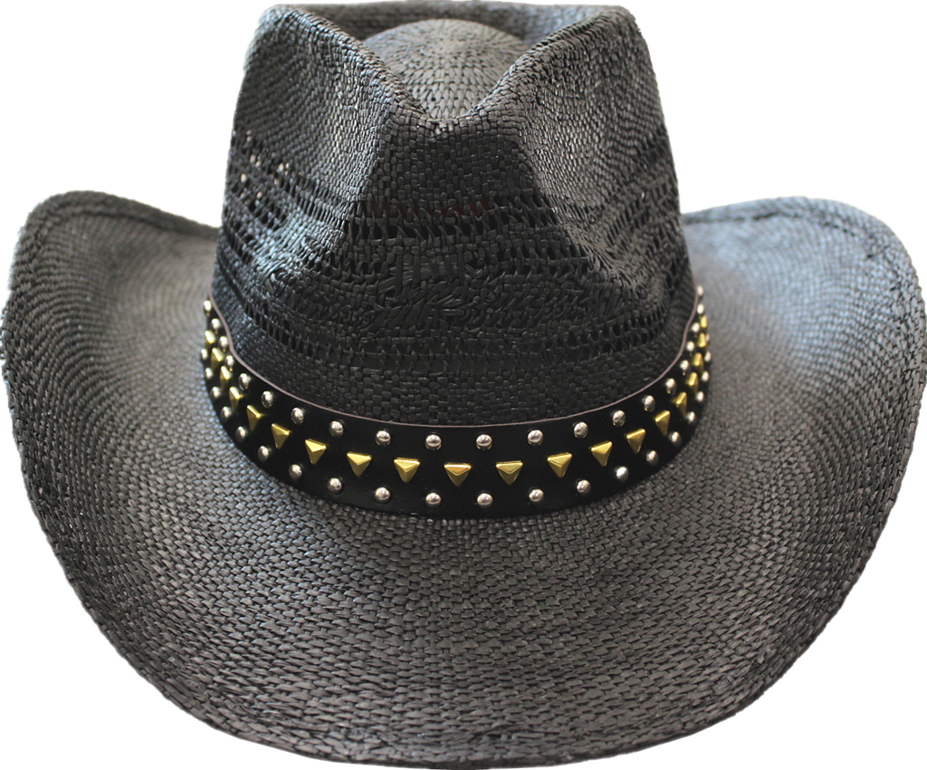 STRAW HAT - 3630J Black/Stud
