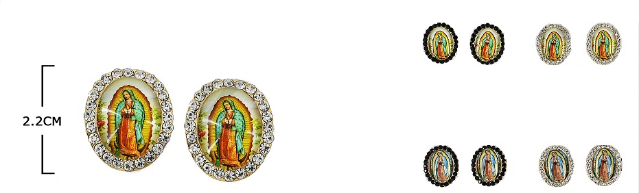 EARRING - Guadalupe ES-30128BKG SOLD BY THE DOZEN