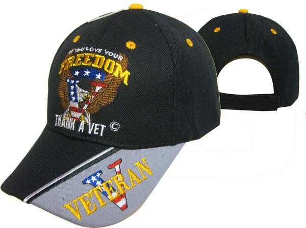United States Military HAT Thank A Vet V/Flag Bill CAP606