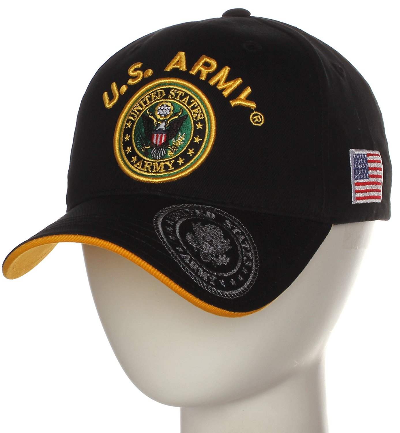 United States Army Seal HAT A04ARM06-BLK/GLD - Black