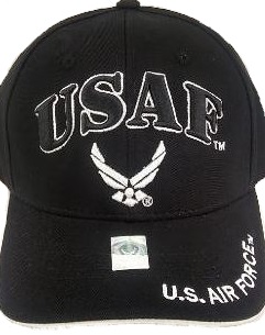 ''United States Air Force HAT ''''USAF'' w/Wings - Black A04AIA04-BK/WHT''