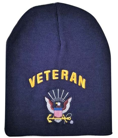 Military BEANIE - U.S. Navy Veteran Eagle Logo WIN592M